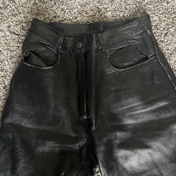 Vintage Lined Leather Pants - Picture 2 of 6
